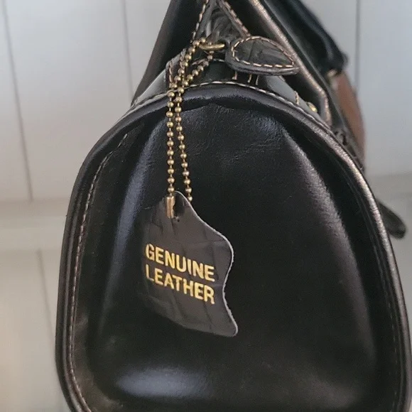 Genuine Leather Western Handbag Purse Animal Print Skin In Nice Condition - Picture 4 of 10